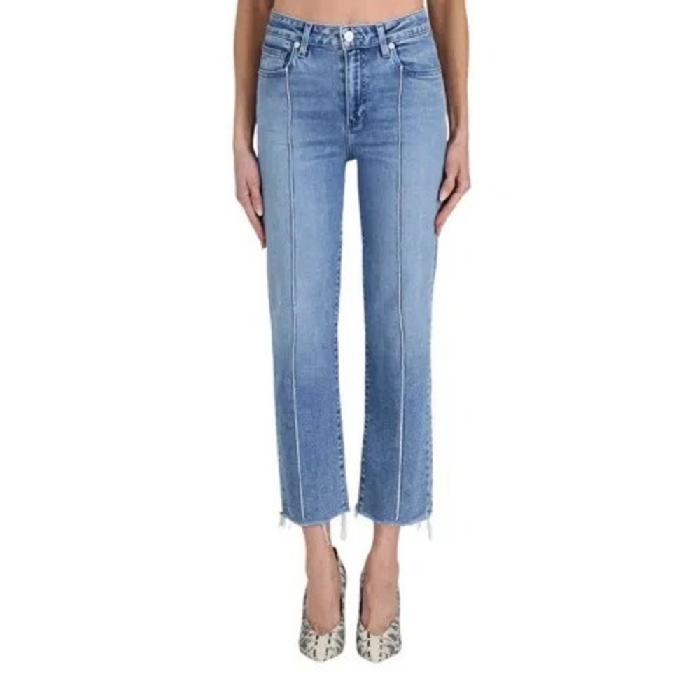 LE JEAN Womens Amelia Straight Cropped Light Blue Lush 28 US 6 Stretch $298‎